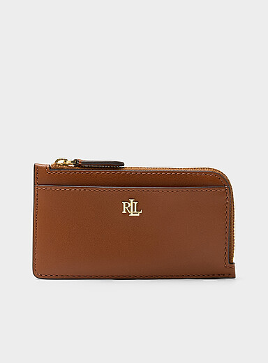 Le porte-cartes cuir zipp&eacute; uni