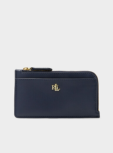 Le porte-cartes cuir zipp&eacute; uni