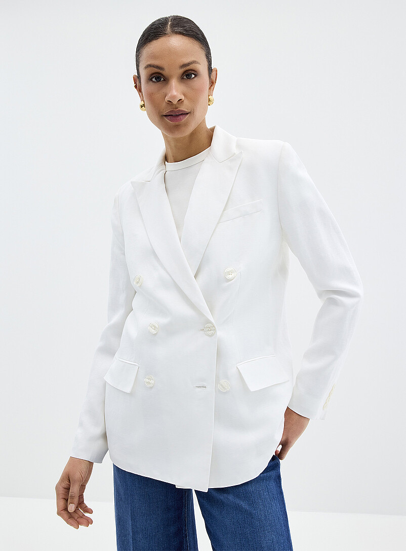Lauren Ralph Lauren: Le veston double boutonnage blanc &eacute;clantant Blanc pour femme