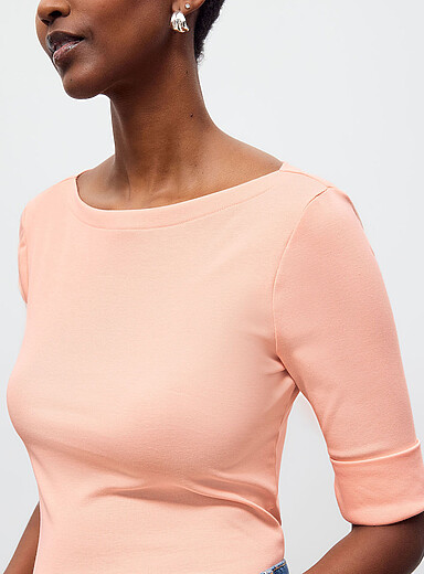 Le t-shirt col bateau corail Judy