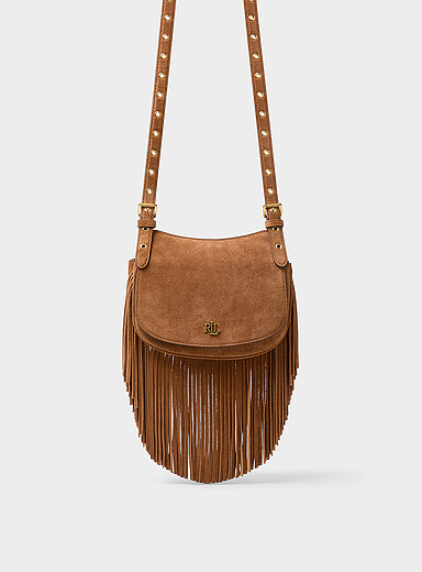 Marcy fringed suede crossbody bag