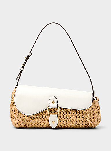 Le sac d'&eacute;paule paille tress&eacute;e Tasha