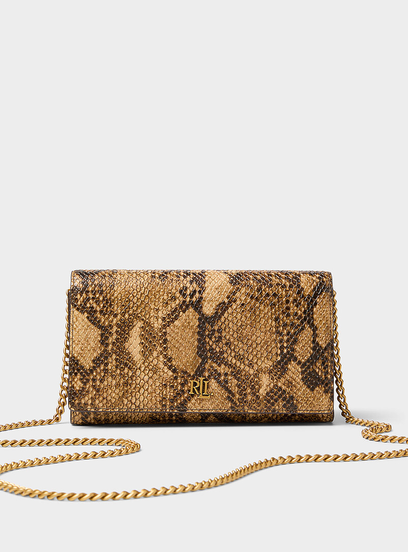 Gold-chain snakeskin-pattern mini shoulder bag product image (primary)