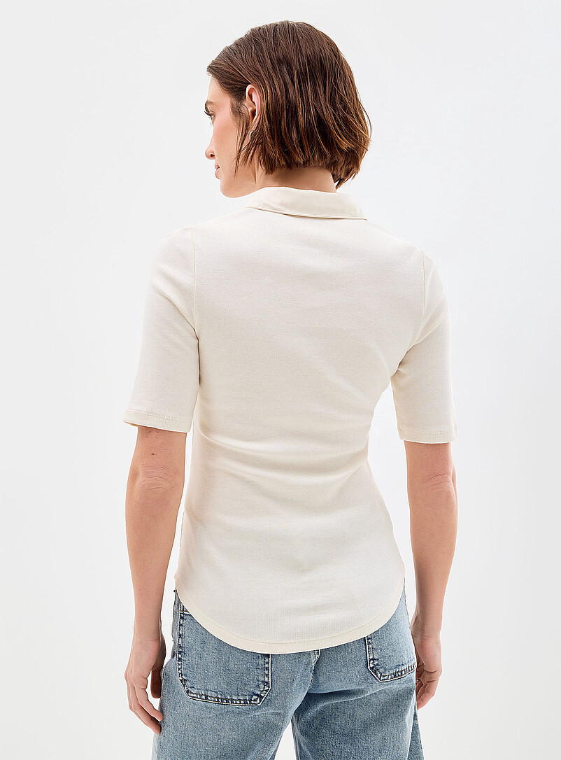Dual-material ribbed utilitarian polo shirt product image 2