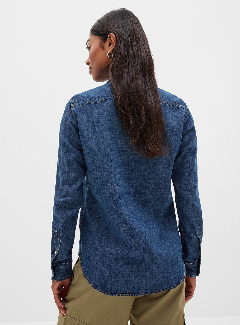 Embroidered logo denim shirt product image 3