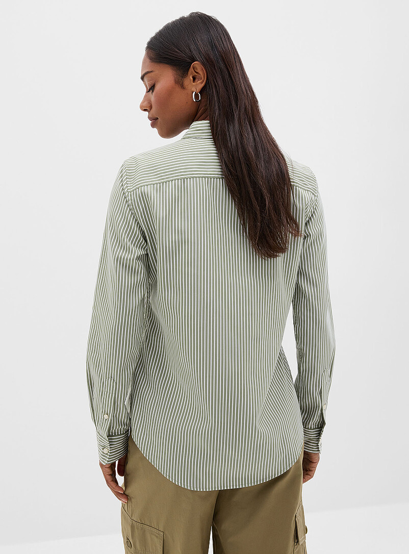 Striped sage poplin shirt product image 3