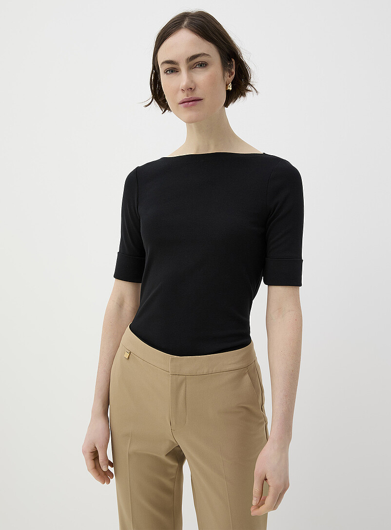 Boat-neck T-shirt product image (primary)