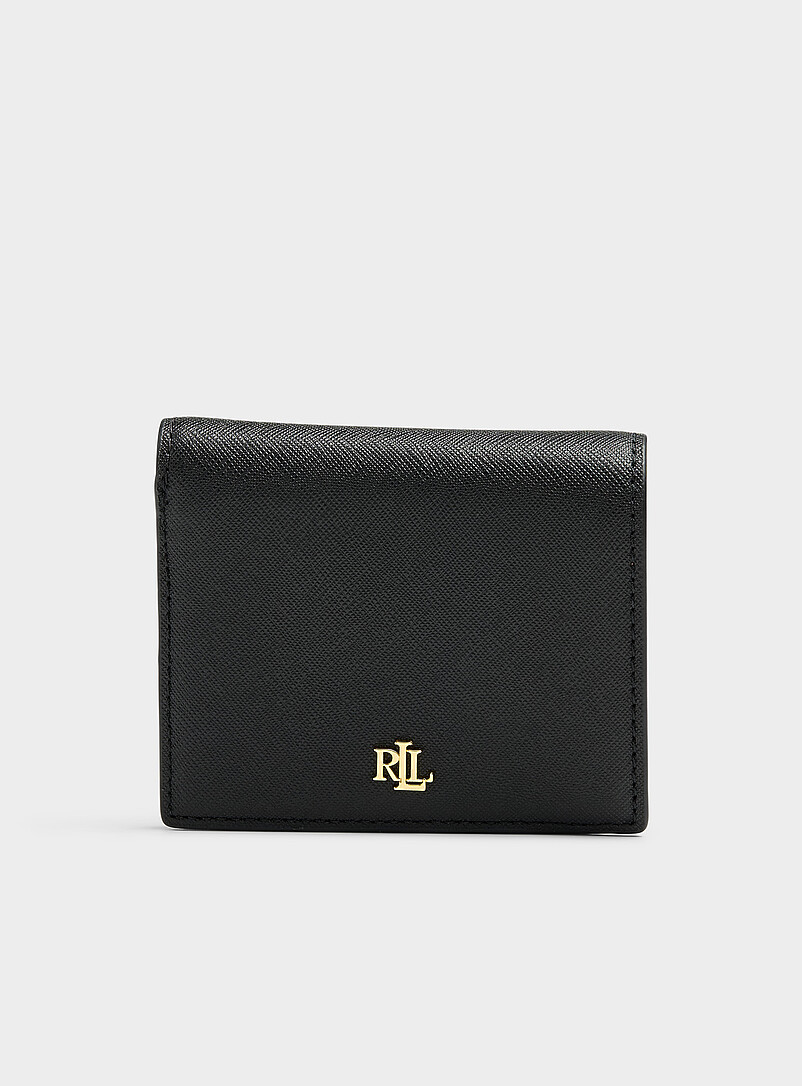 Textured leather bi-fold miniwallet product image (primary)