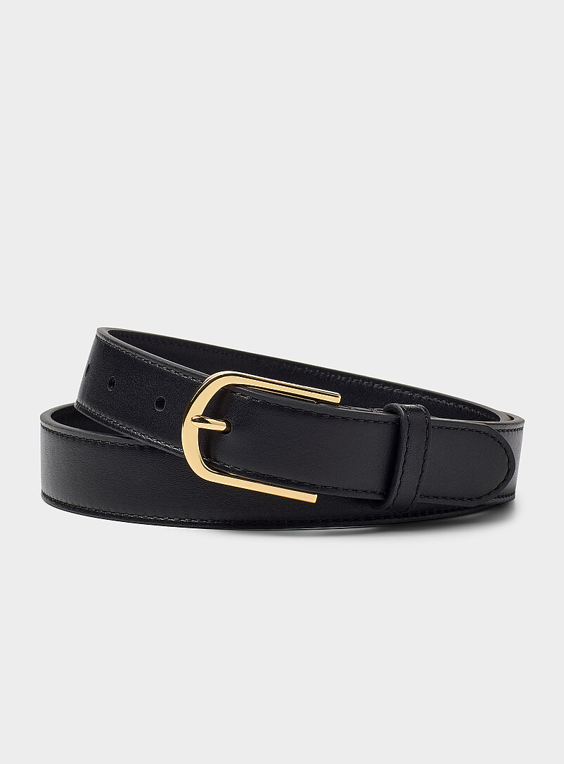 Thin smooth leather belt product image (primary)