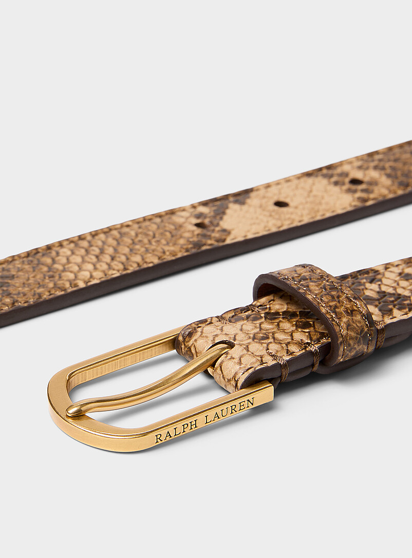 Snakeskin-pattern leather thin belt product image 2