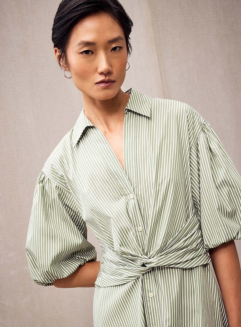 Tie-waist poplin shirtdress product image 2