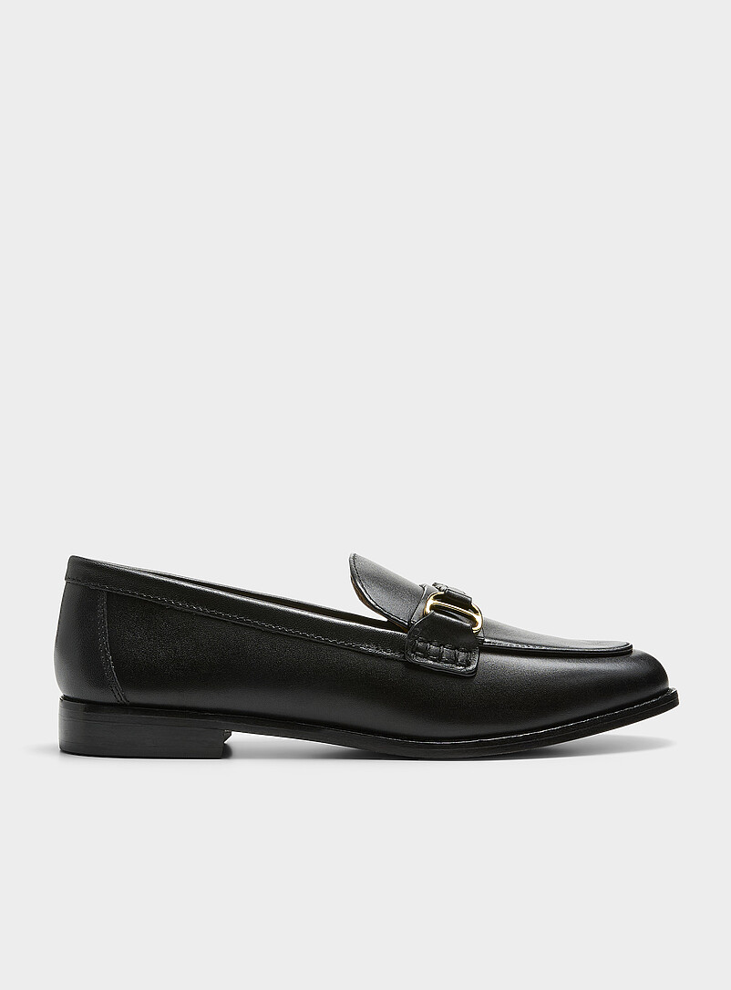 Tasha Equestrian Strap Leather Loafers