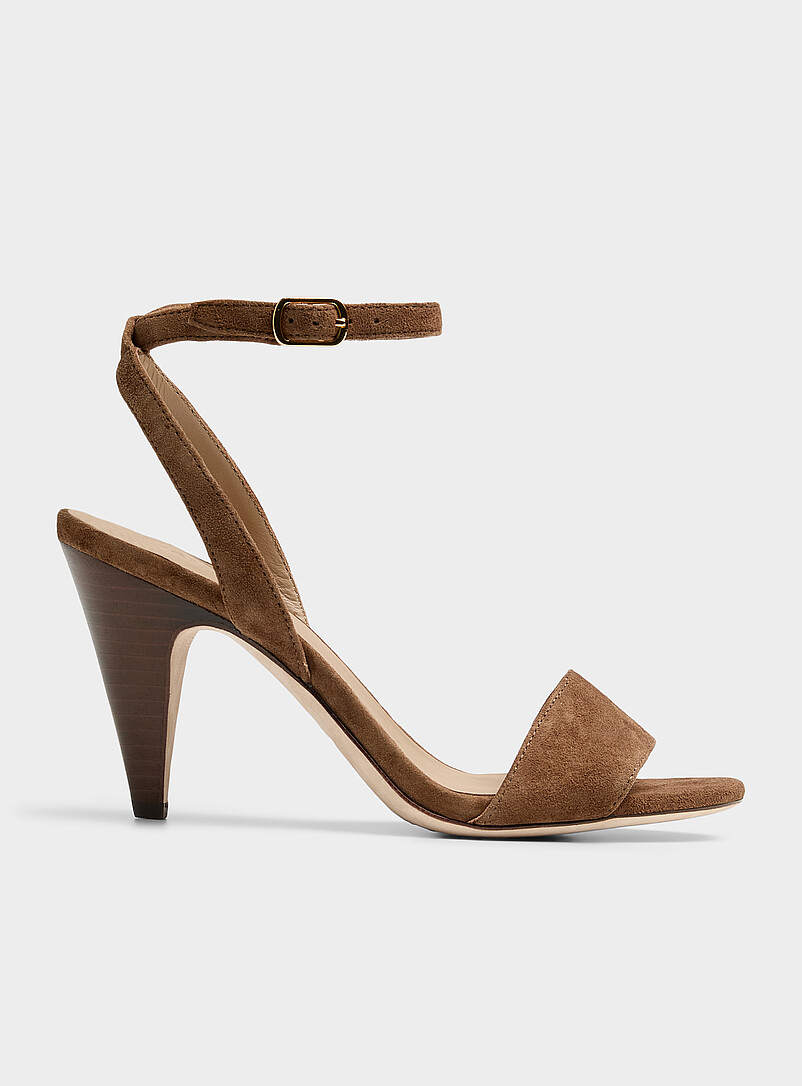 Gracy triangular heel suede sandals Women product image (primary)