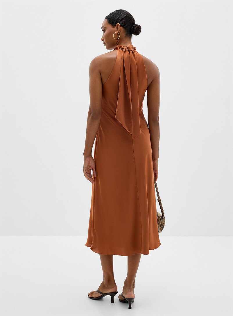 Twisted halter satiny dress product image 3