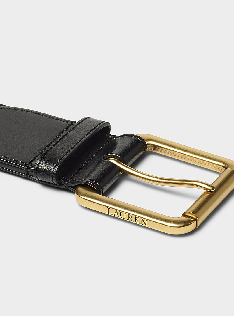 Square XL buckle wide leather belt product image 2