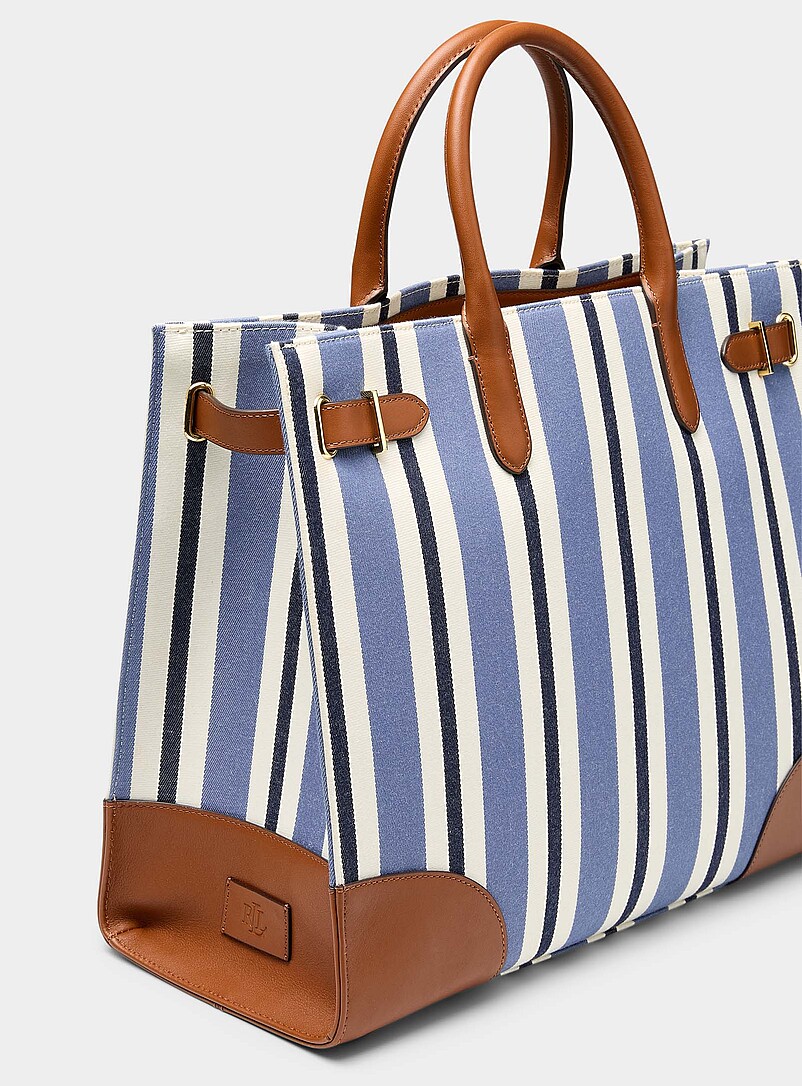 Devyn striped woven fabric tote bag product image 2