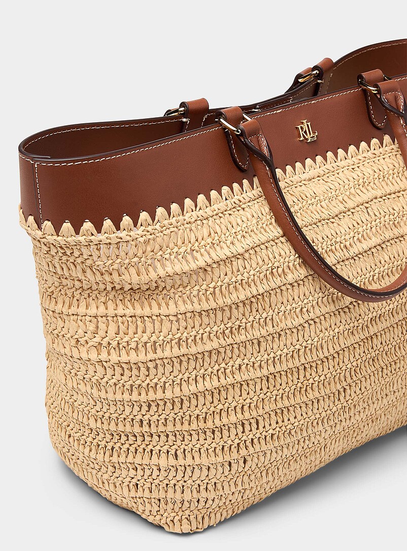 Kyla soft braided straw tote bag product image 2