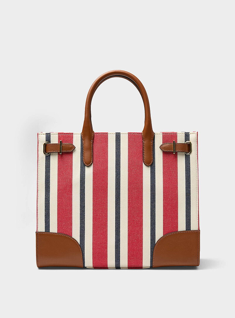 Devyn striped square tote bag product image (primary)