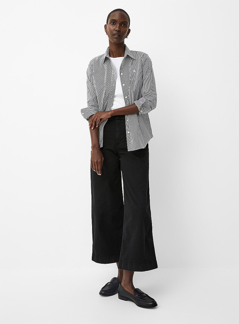 Patch Pockets Chino Pant Fit: Wide Leg, High Rise
