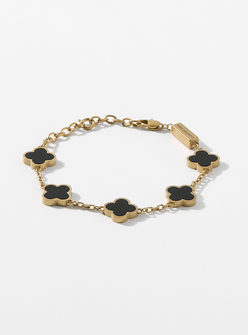 Steel & Barnett Golden Yellow Geo clover bracelet <b>Available exclusively at Simons</b> for men