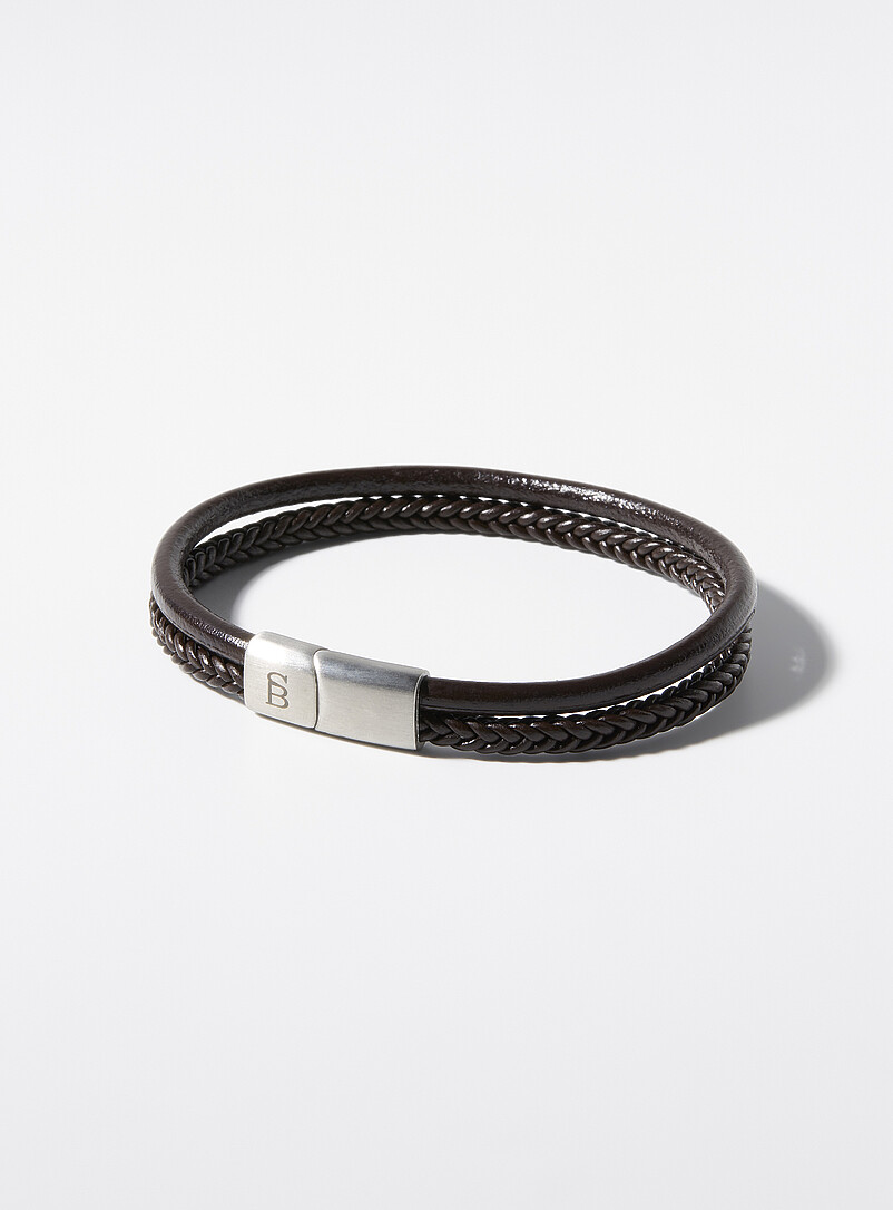 Denby leather two-row bracelet product image (primary)