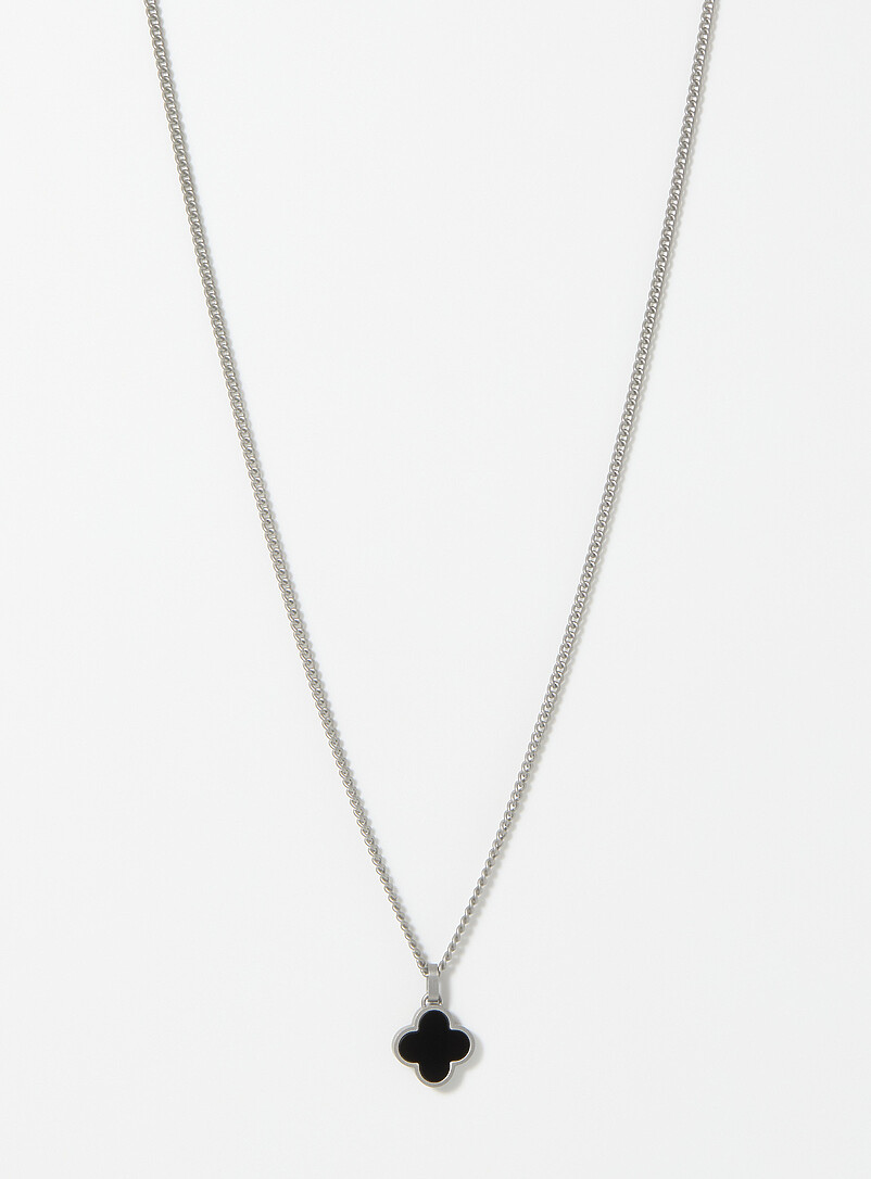 Natural stone geo clover necklace Available exclusively at Simons product image 2