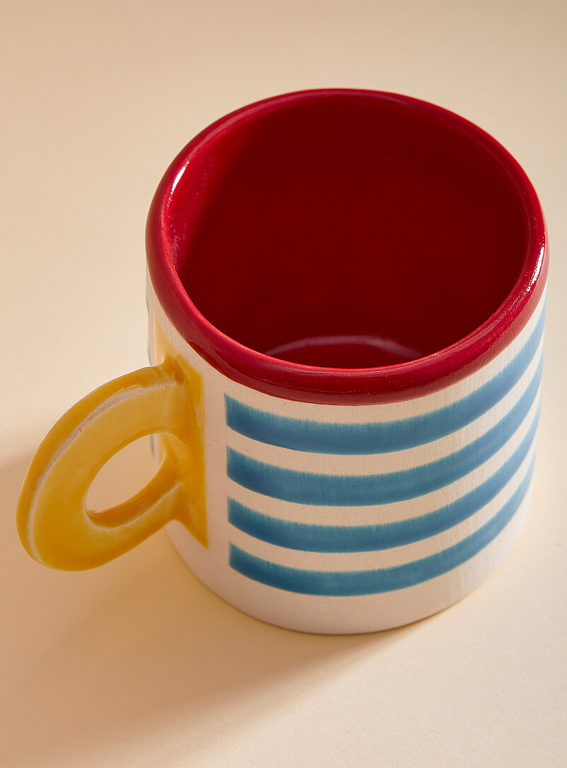 MonsieurKoukido White Colourful stripes mug