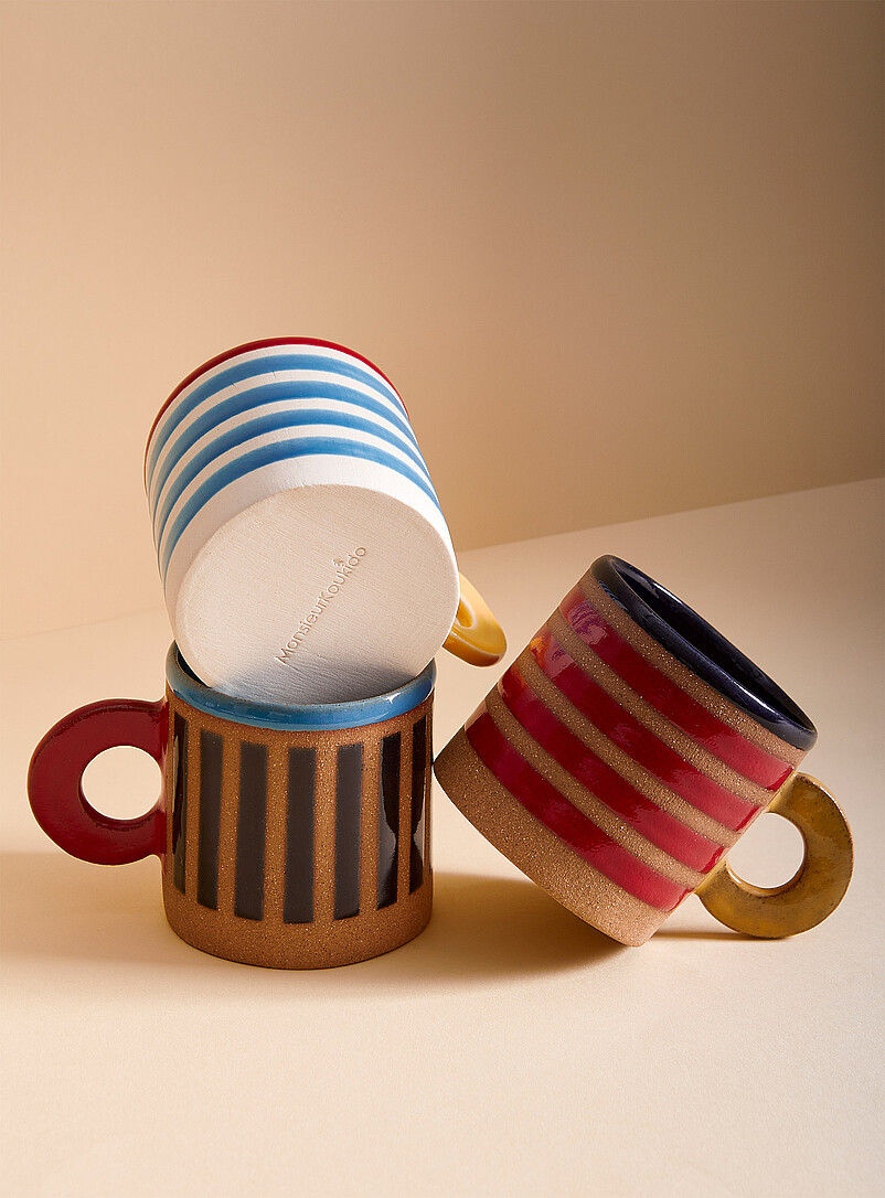 mugi07 Colourful stripes mug | MonsieurKoukido | Dinnerware & Table Art