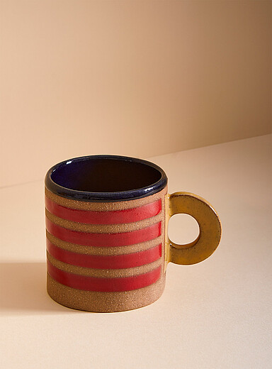 MonsieurKoukido White Colourful stripes mug