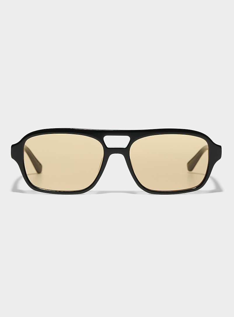 Burt Rectangular Double-Bridge Sunglasses