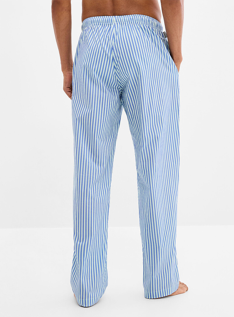 Pockies: Le pantalon pyjama rayures Bleu p&acirc;le - Bleu ciel pour homme