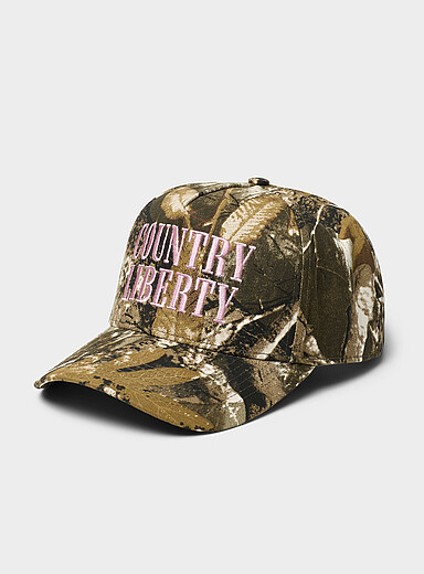 Pink logo camo cap