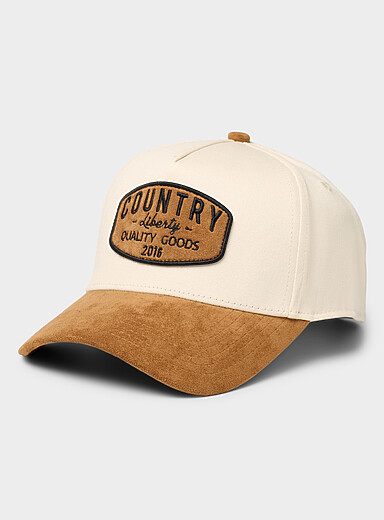 Suede visor cream cap