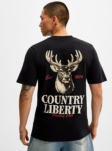 Country Liberty: Le t-shirt Hunting Club Noir pour homme