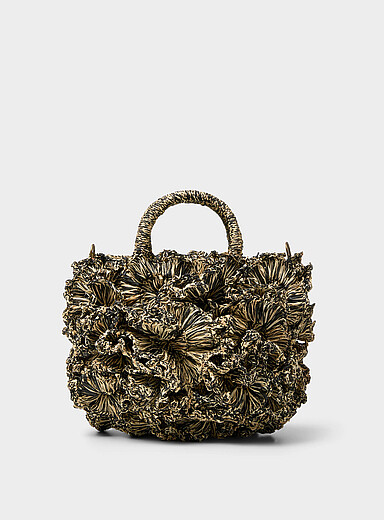 Coral reef small black and beige bag