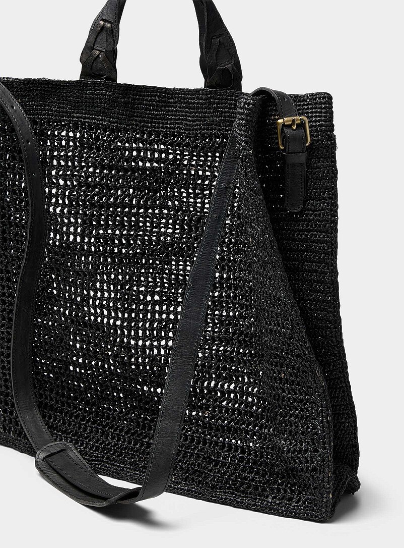 Braided raffia straw tote product image 2