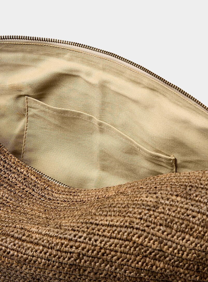 Braided raffia straw half-moon bag product image 3