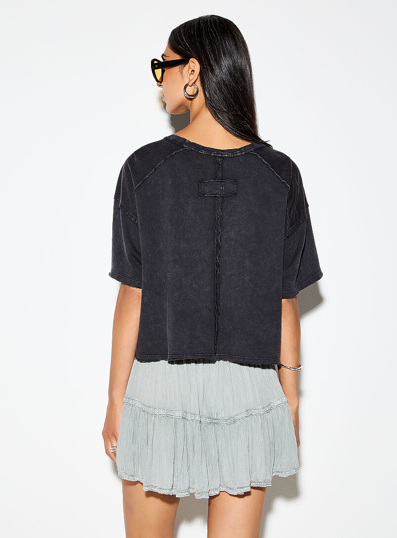 Scissor-cut faded cropped boxy-fit T-shirt product image 3