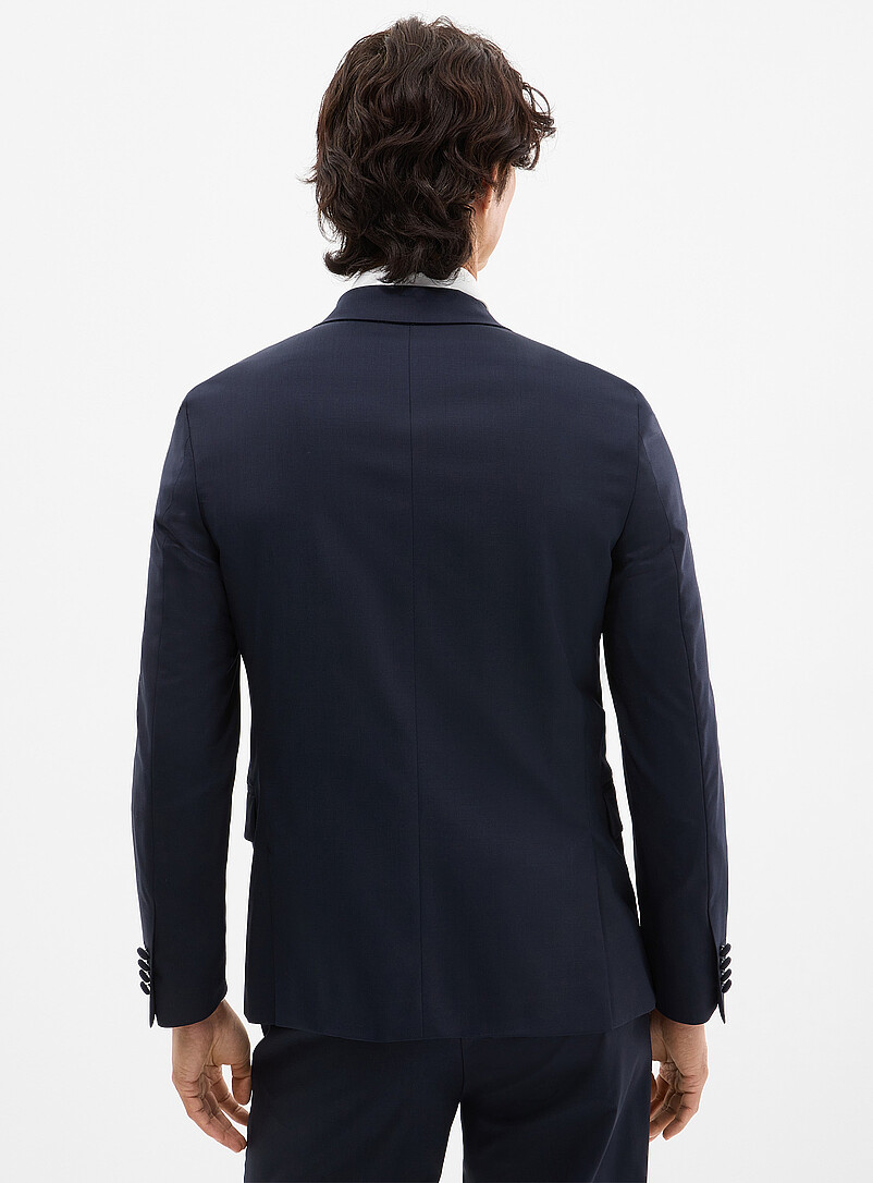 Double-breasted navy jacket Wool weave by Marlane Reykjavik fit