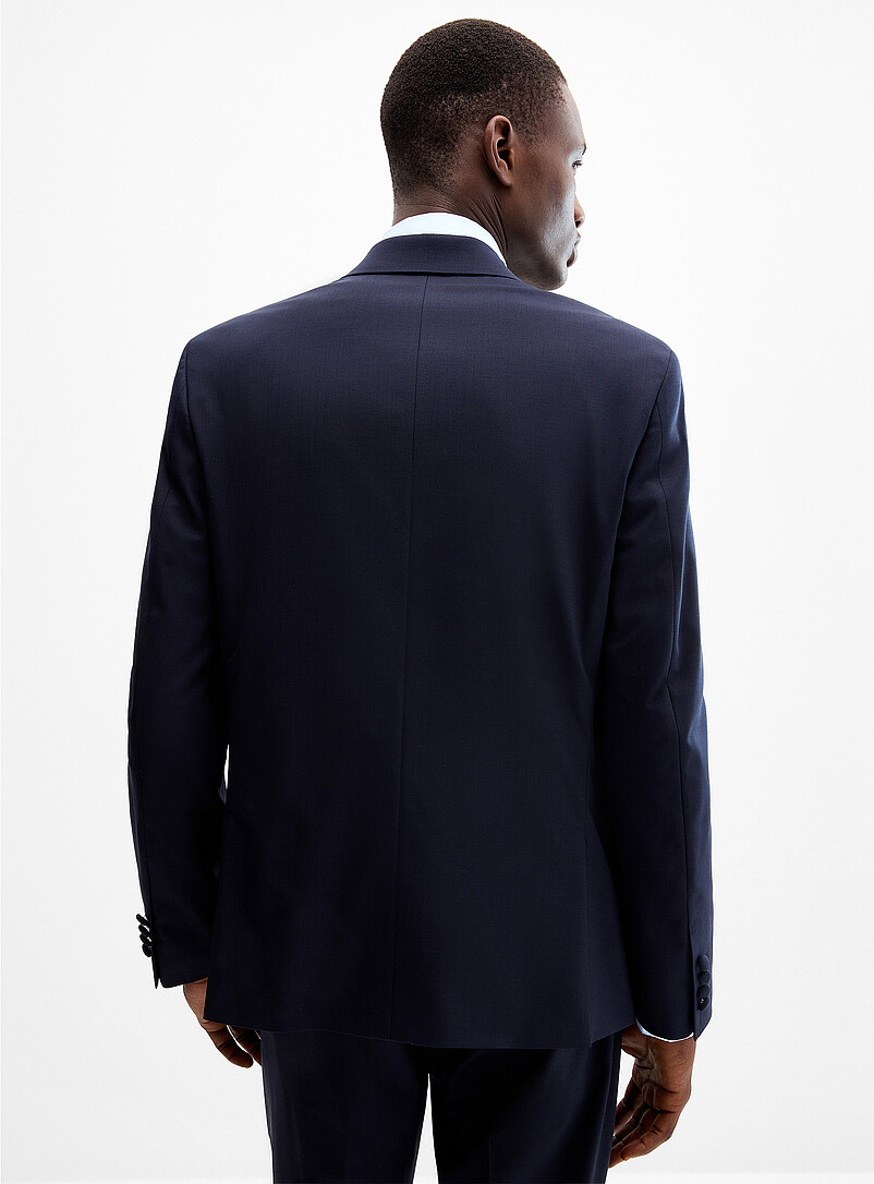 Double-breasted navy suit jacket Wool weave by Marlane Reykjavik fit - Semi-slim product image 3