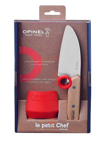 Opinel: L'ensemble couteau et guide de coupe Le petit chef Rouge framboise - Cerise