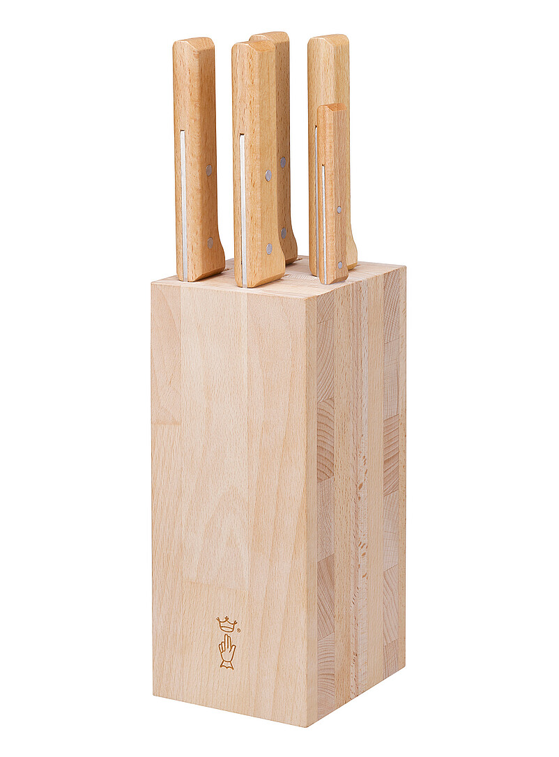 Parallèle bread beech wood block Set of 5 knives product image 2