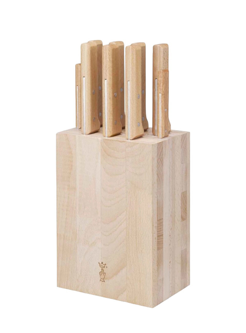 Beech wood nine-knife storage block product image 3