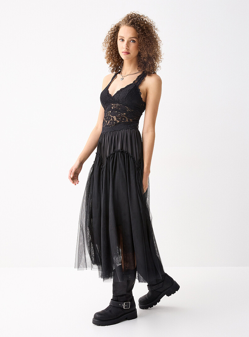 Twik: La camisole dos nageur dentelle Rose pour femme