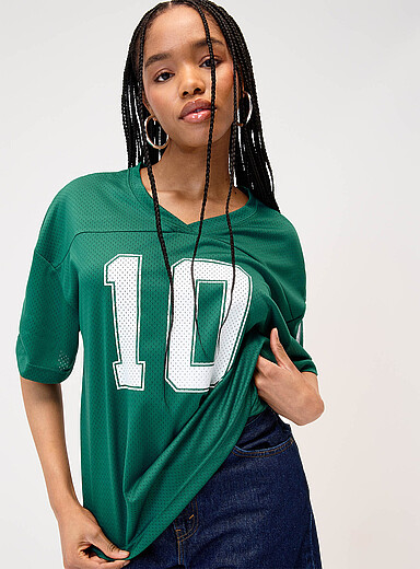 Number loose-fit jersey T-shirt