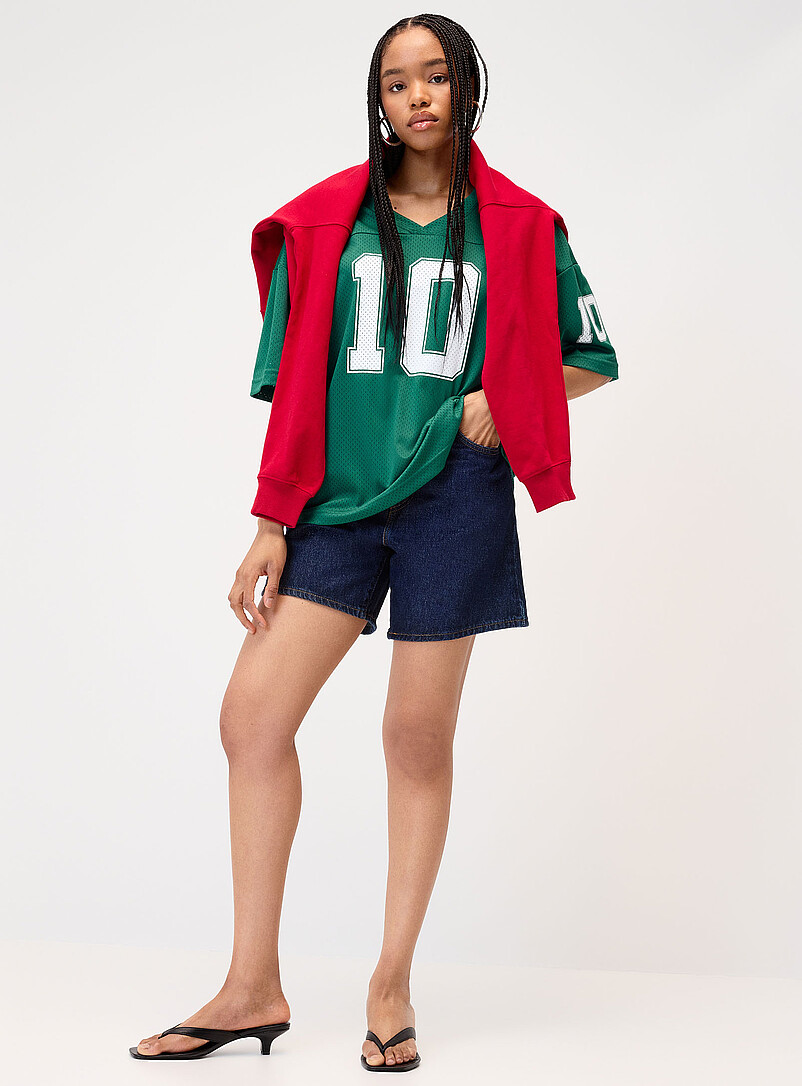 Twik Navy/Midnight Blue Number loose-fit jersey T-shirt for women