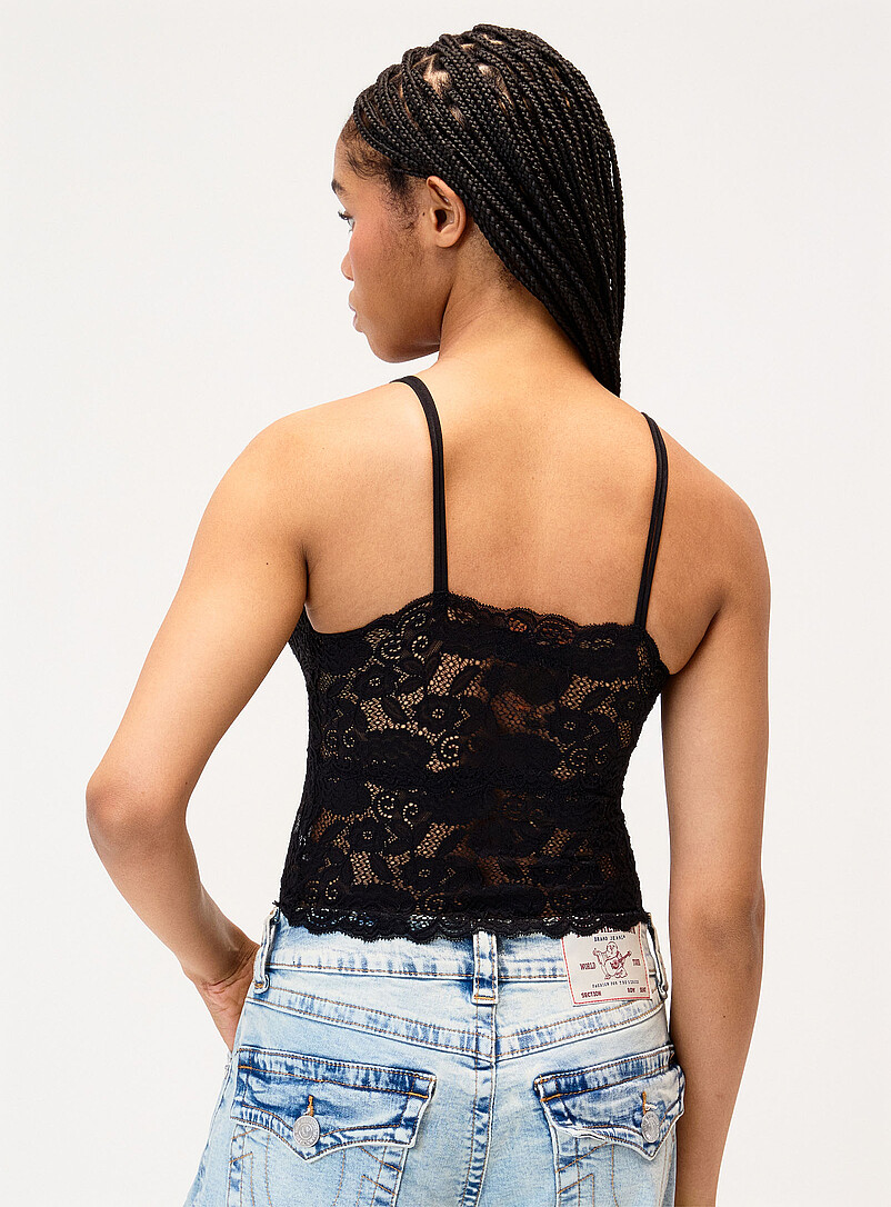 Scallpoed lace trim cropped cami product image 2
