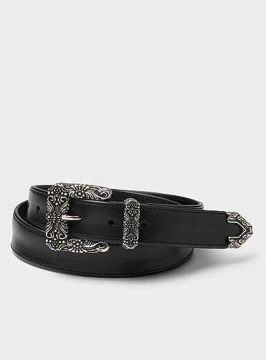 Black maximalist buckle belt