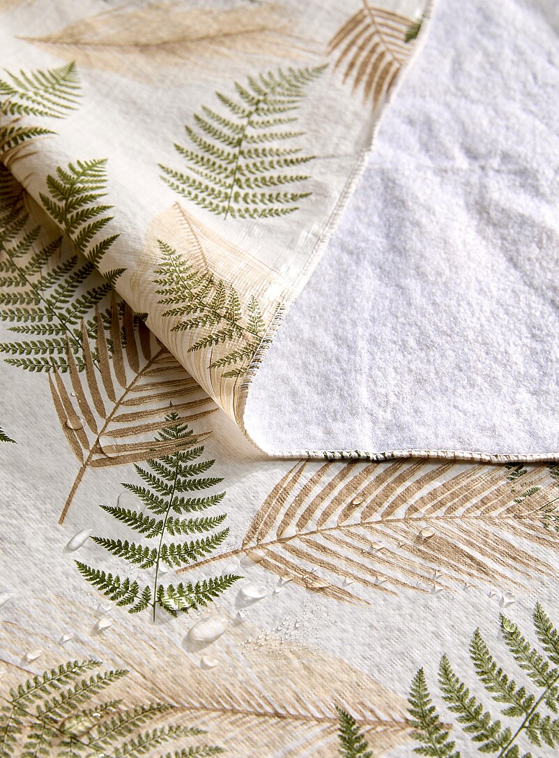 Simons Maison Patterned White Fern foliage vinyl tablecloth