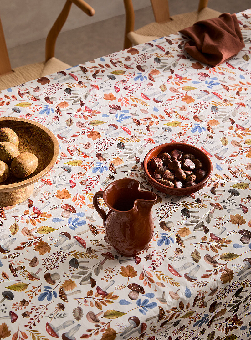 Forest mushrooms vinyl tablecloth product image (primary)